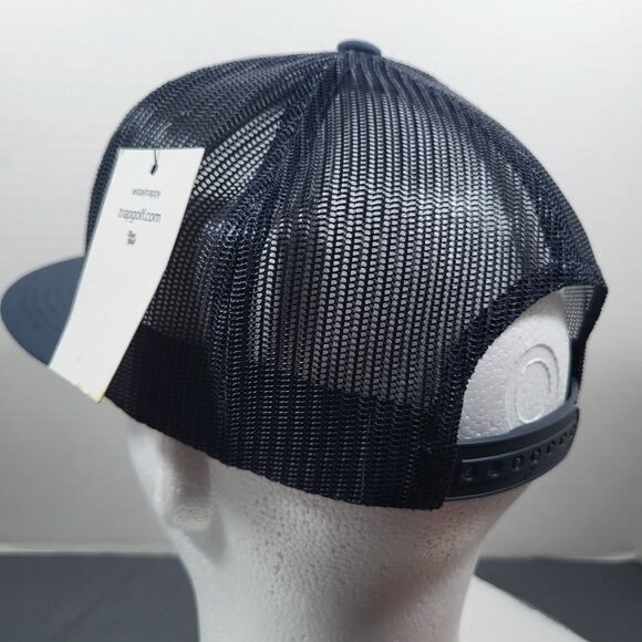 Trap Golf Embroidered Snapback Hat Navy Blue Trucker Mesh NWT - Picture 5 of 12